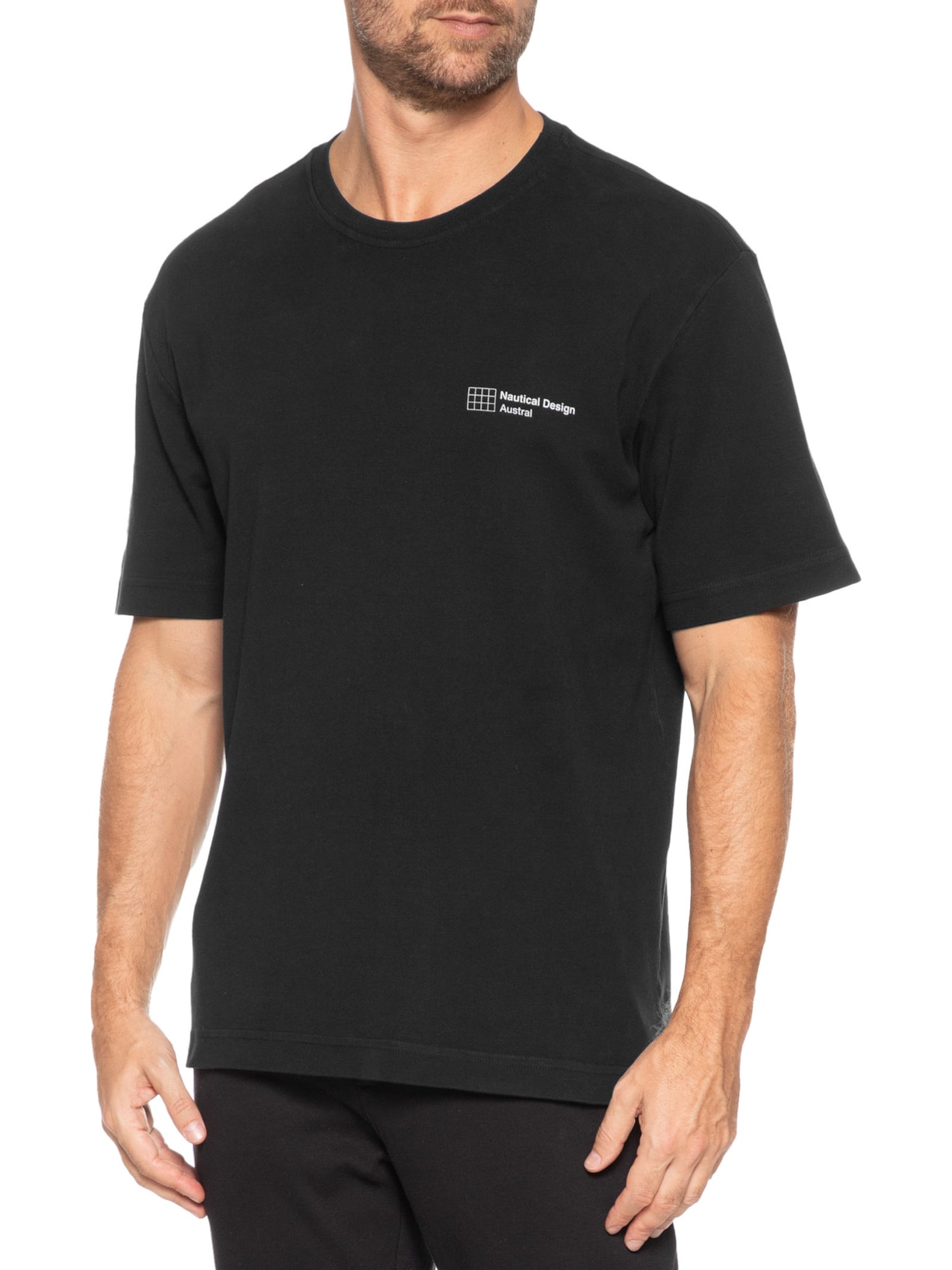 Camiseta Masculina Oversized Nautical Preto Austral