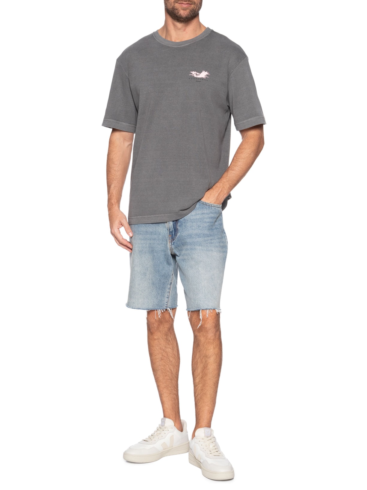 Camiseta Masculina Oversized Ruber Cinza Austral