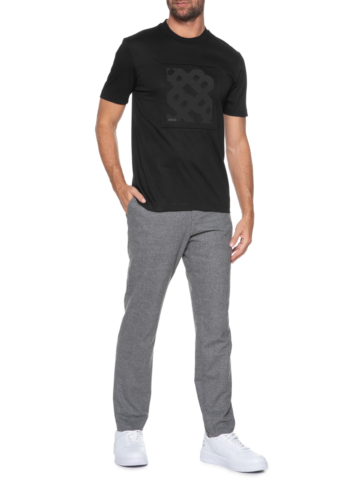 Camiseta Masculina P-Thompson Preto Boss