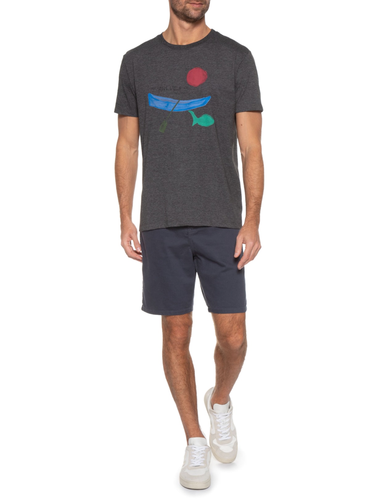 Camiseta Masculina Paddle Waves Cinza Richards