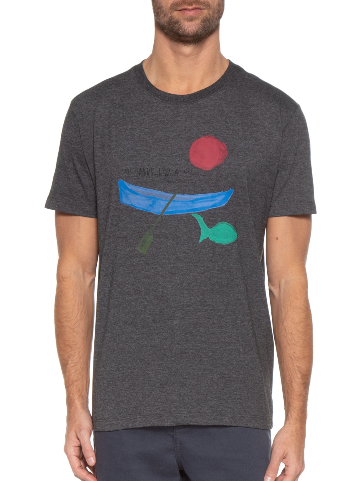 Camiseta Masculina Paddle Waves Cinza Richards