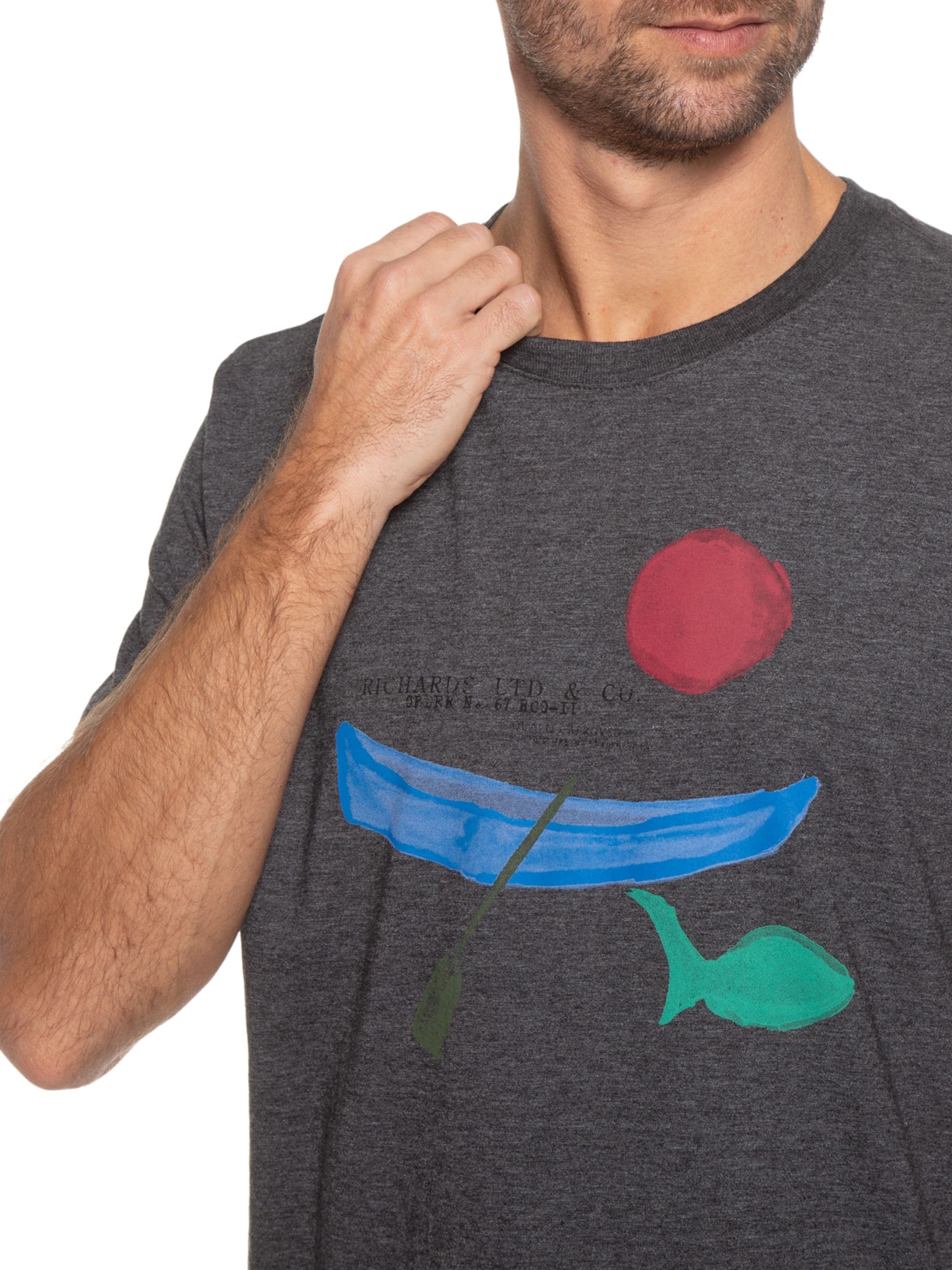 Camiseta Masculina Paddle Waves Cinza Richards