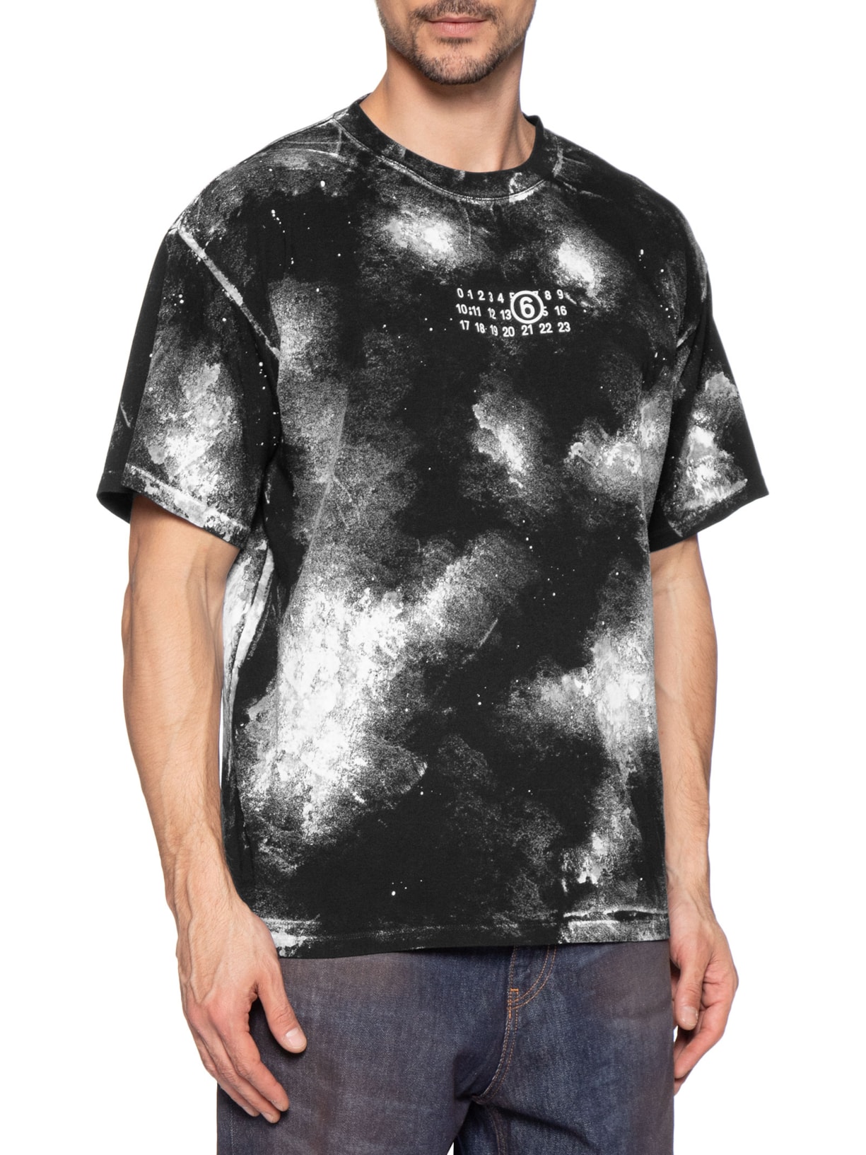 Camiseta Masculina Paint Jersey – Preto Mm6 Maison Margiela