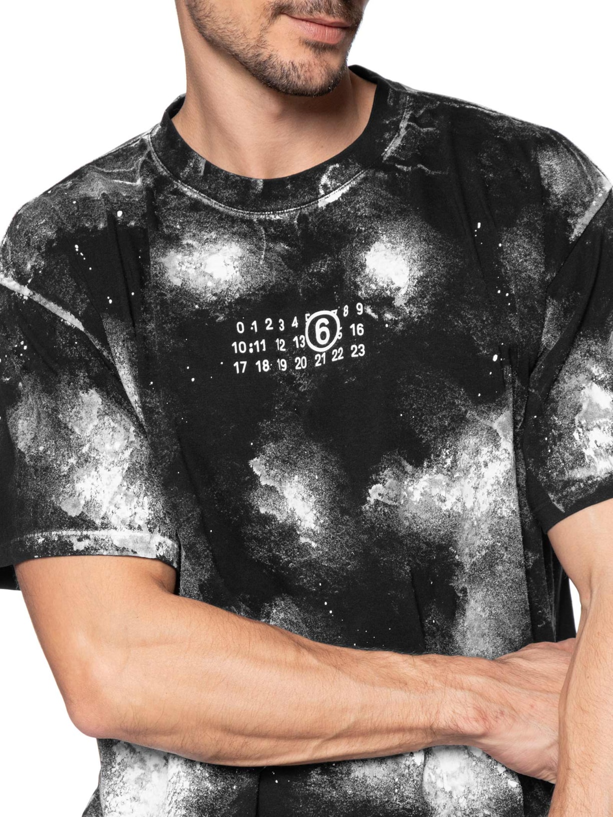Camiseta Masculina Paint Jersey – Preto Mm6 Maison Margiela