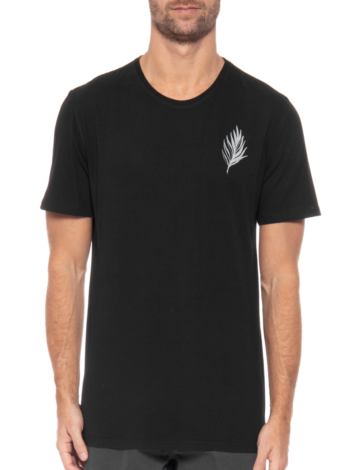 Camiseta Masculina Palm Leaf Preto Armadillo