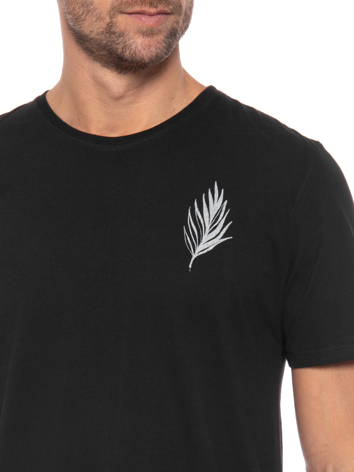 Camiseta Masculina Palm Leaf Preto Armadillo