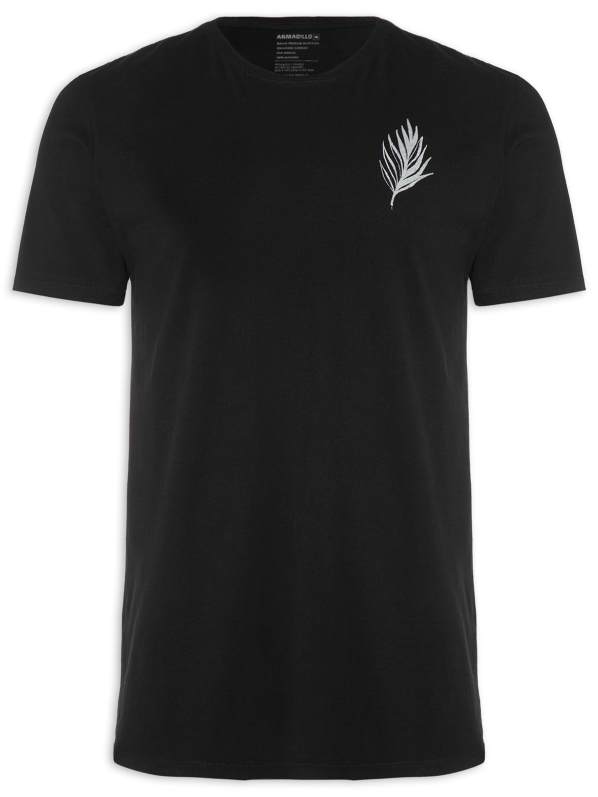 Camiseta Masculina Palm Leaf Preto Armadillo