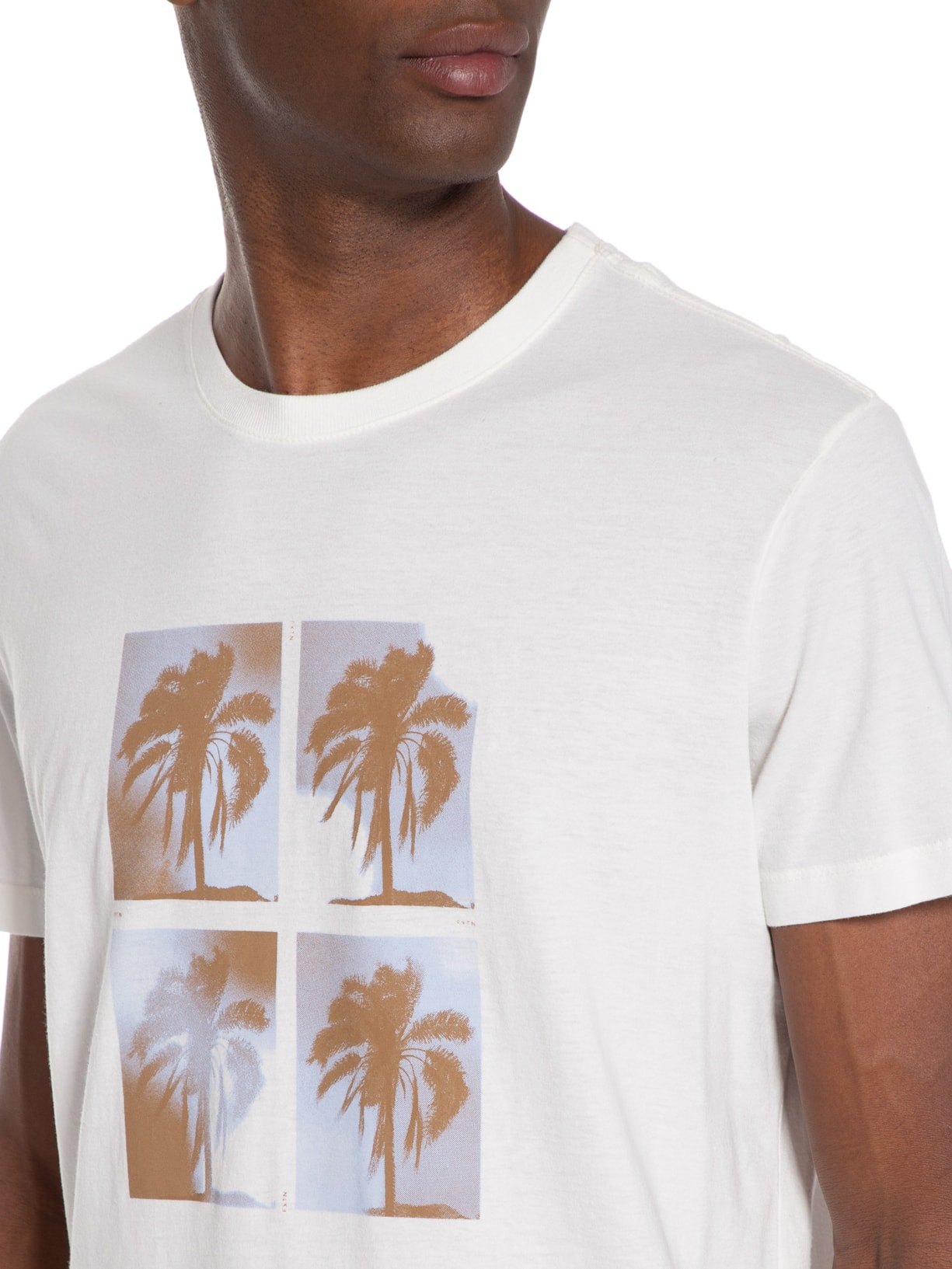 Camiseta Masculina Palm Prints Off White Foxton