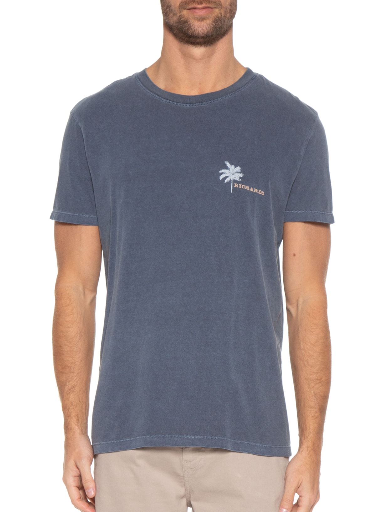 Camiseta Masculina Palm Trees Azul Richards
