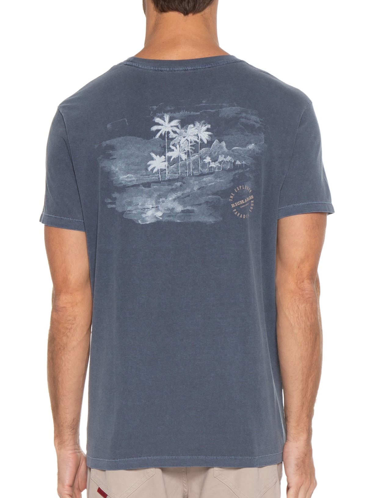 Camiseta Masculina Palm Trees Azul Richards