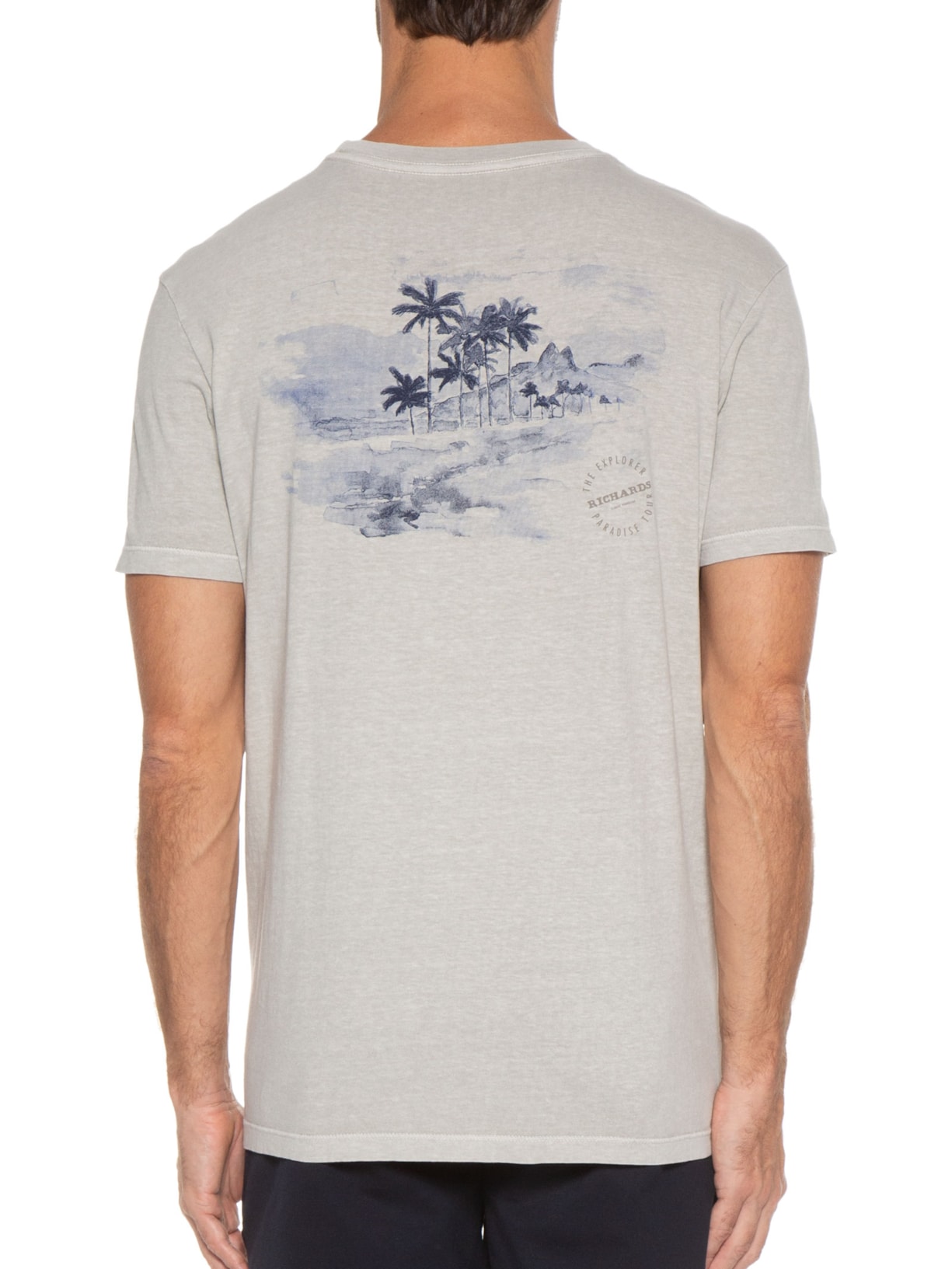 Camiseta Masculina Palm Trees Cinza Richards
