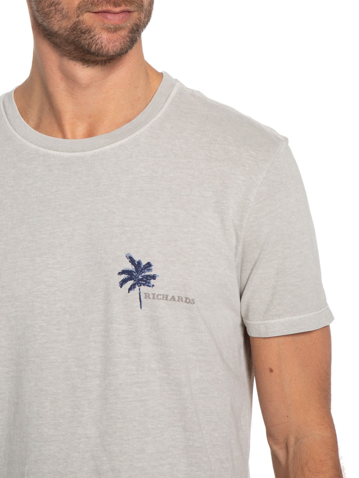 Camiseta Masculina Palm Trees Cinza Richards