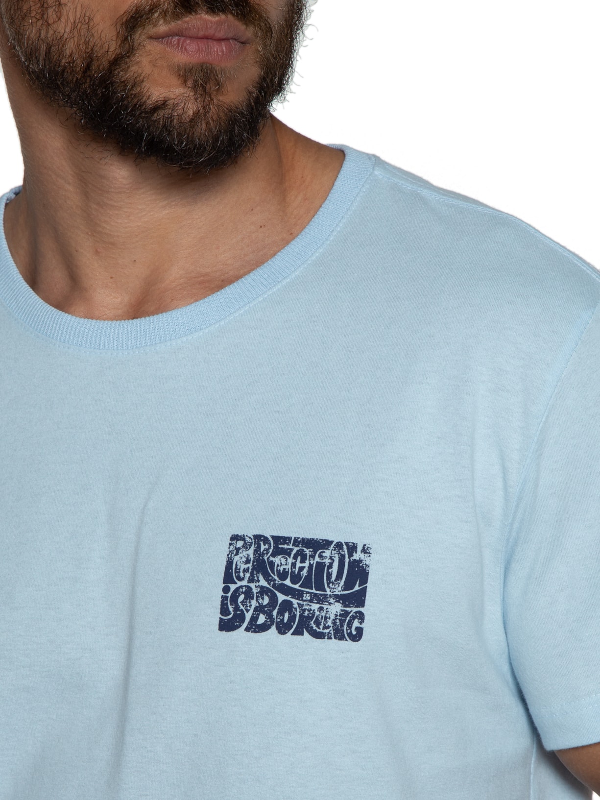 Camiseta Masculina Perfection Is Boring Azul Melty Rj