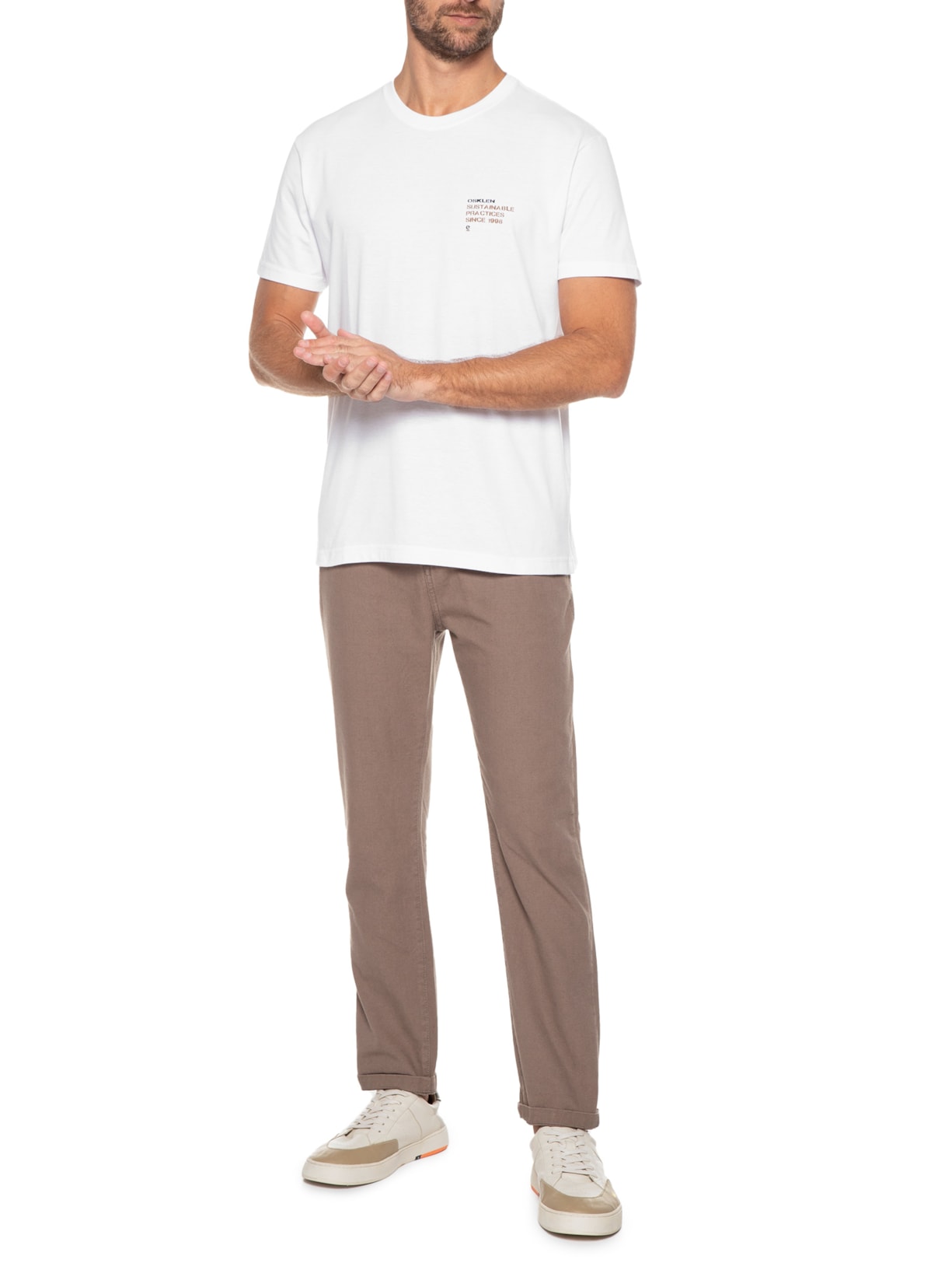 Camiseta Masculina Pet Sustainable Practices Branco Osklen