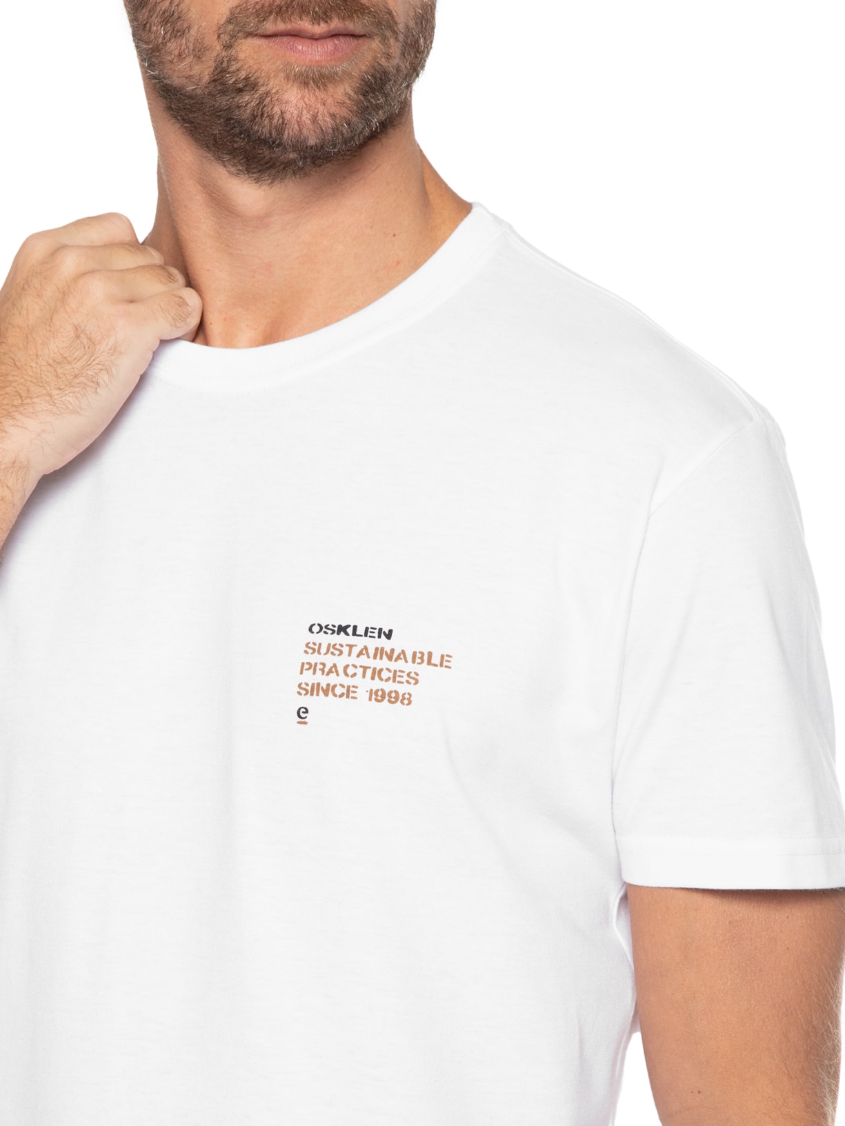 Camiseta Masculina Pet Sustainable Practices Branco Osklen