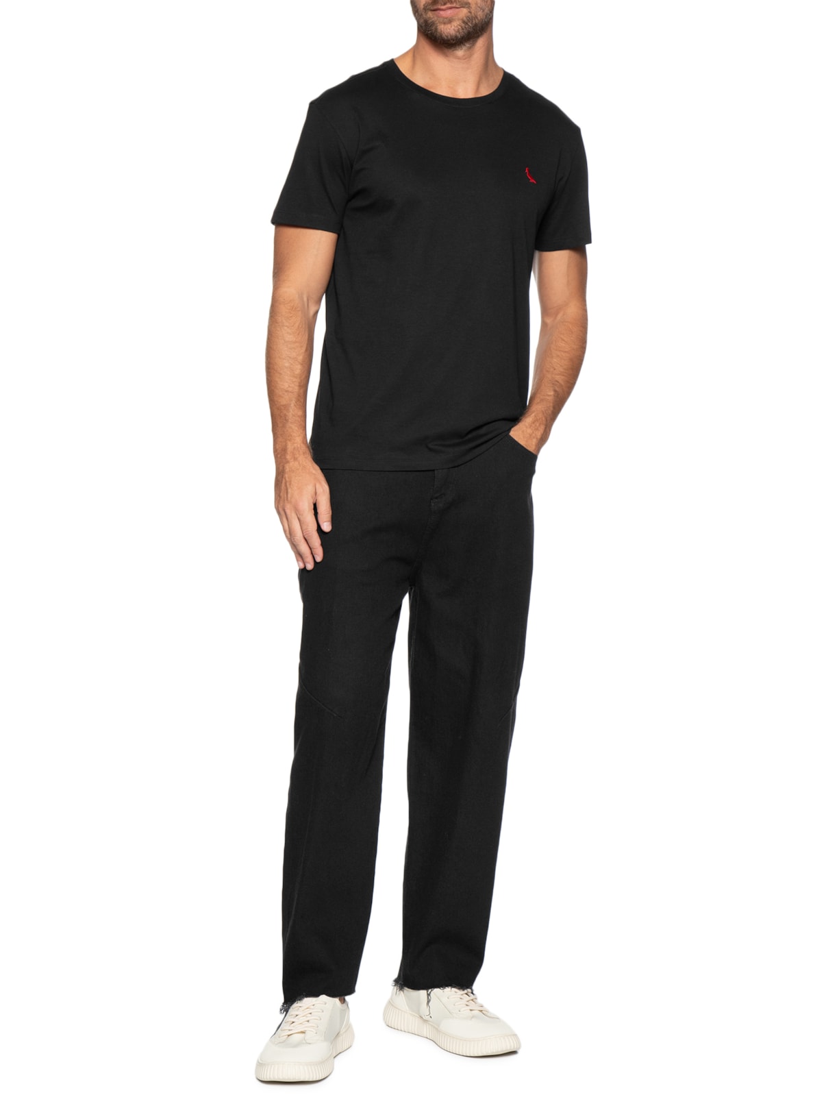 Camiseta Masculina PicaPau Algodão Peruano Preto Reserva