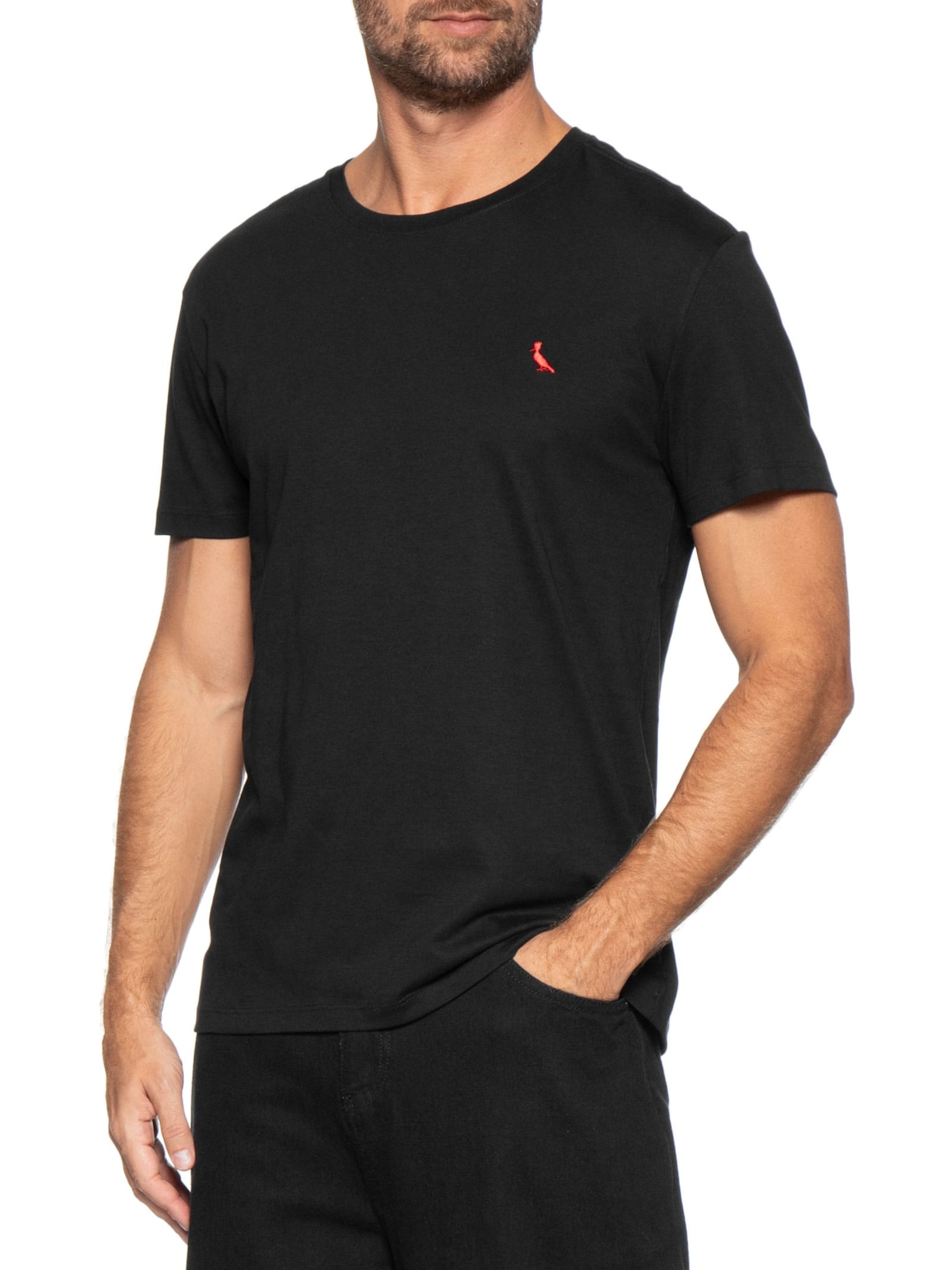Camiseta Masculina PicaPau Algodão Peruano Preto Reserva