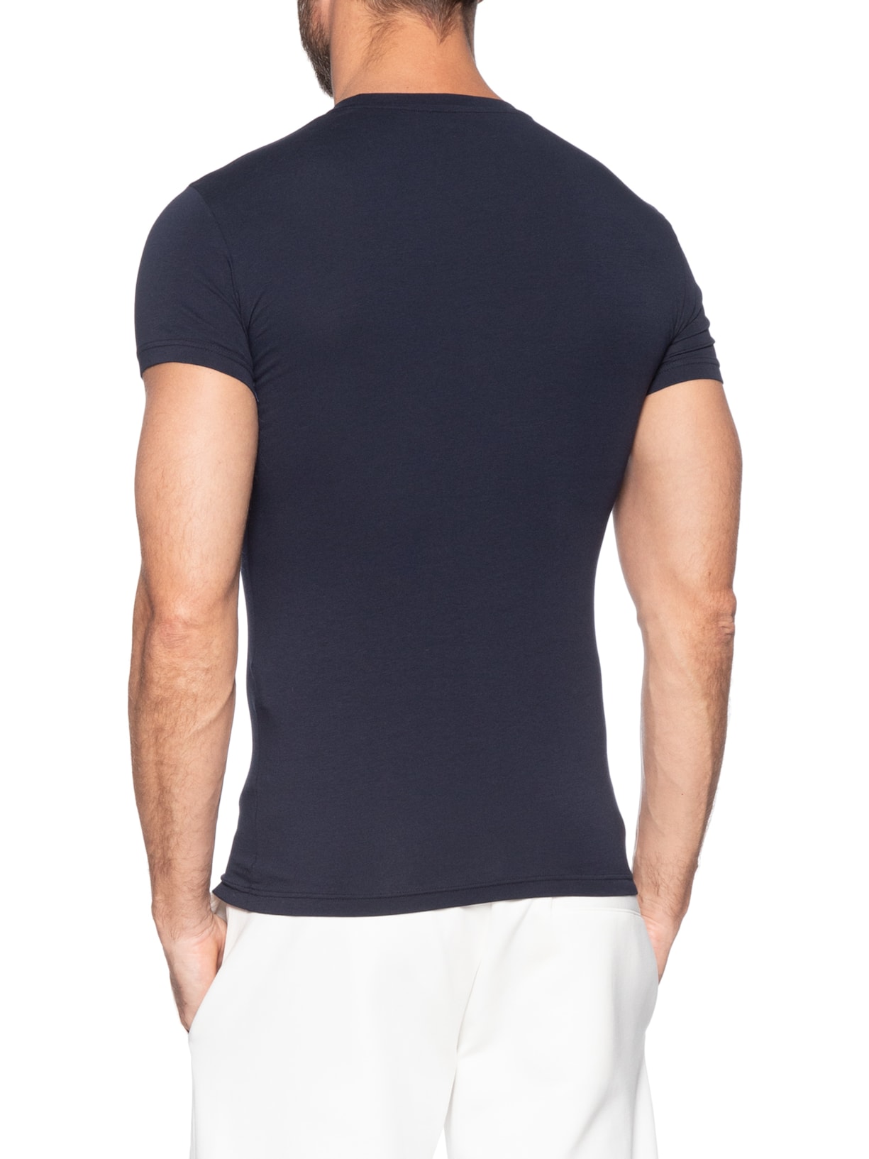 Camiseta Masculina Pijama Manga Curta Sleeve Crew Neck Azul Emporio Armani Bodywear