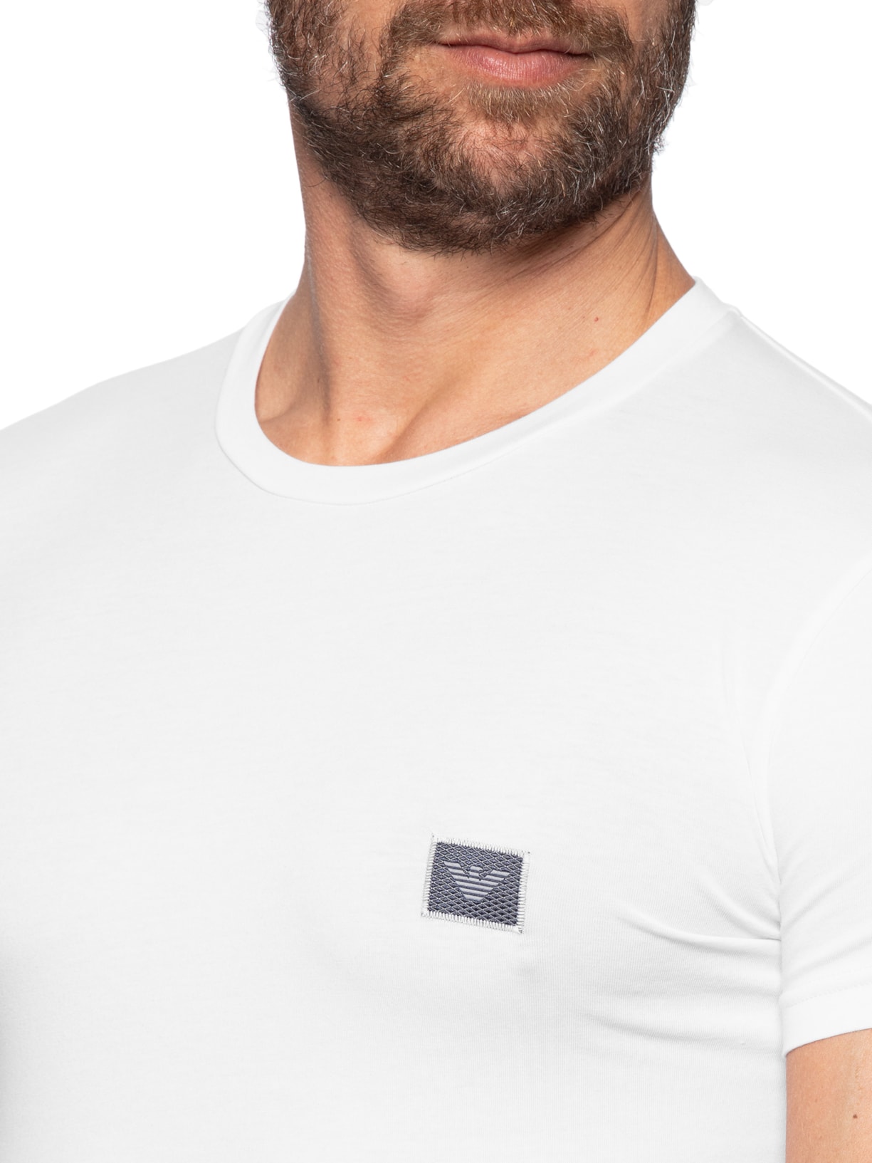 Camiseta Masculina Pijama Manga Curta Sleeve Crew Neck Branco Emporio Armani Bodywear