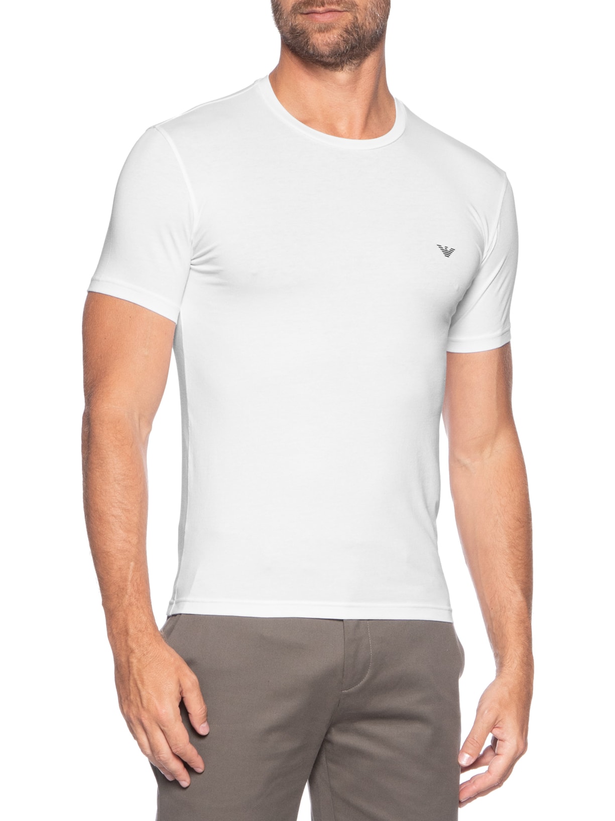 Camiseta Masculina Pijama Mc Branco Emporio Armani Bodywear