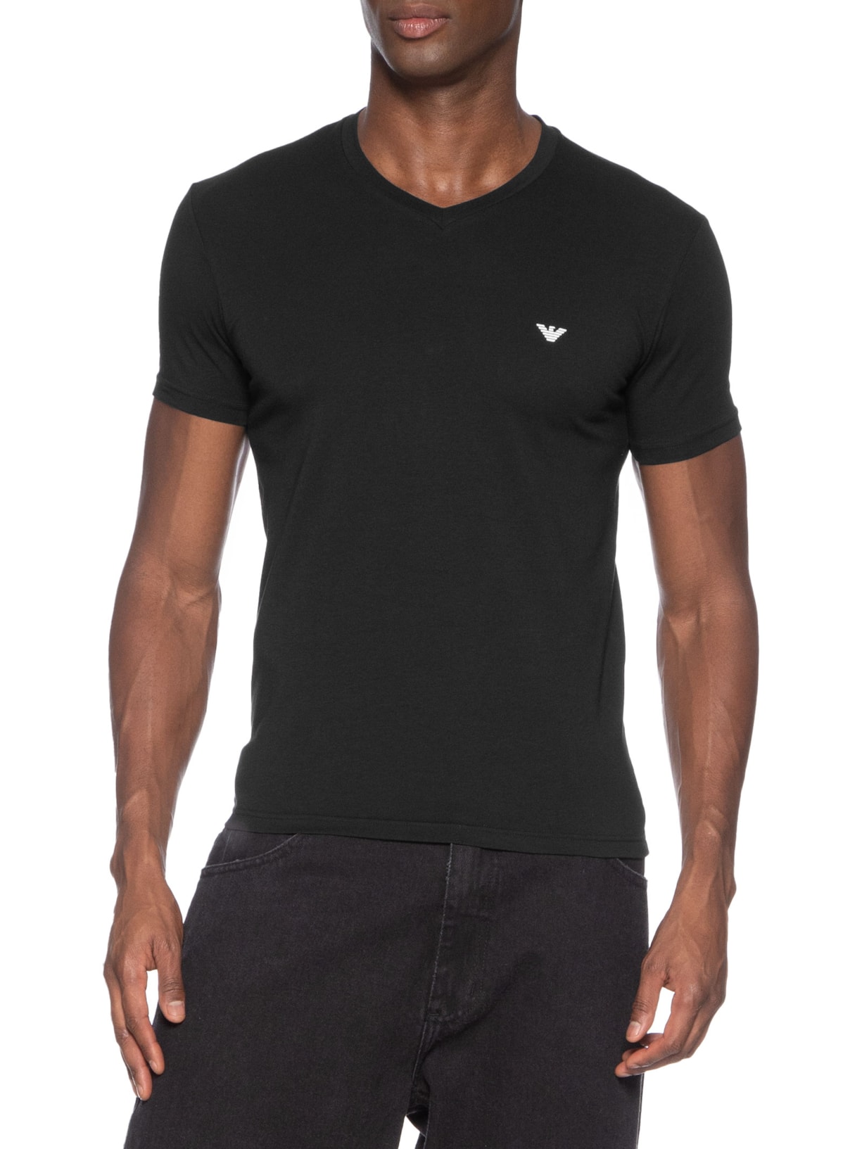 Camiseta Masculina Pijama Mc Parte Alta Sleeve Preto Emporio Armani Bodywear