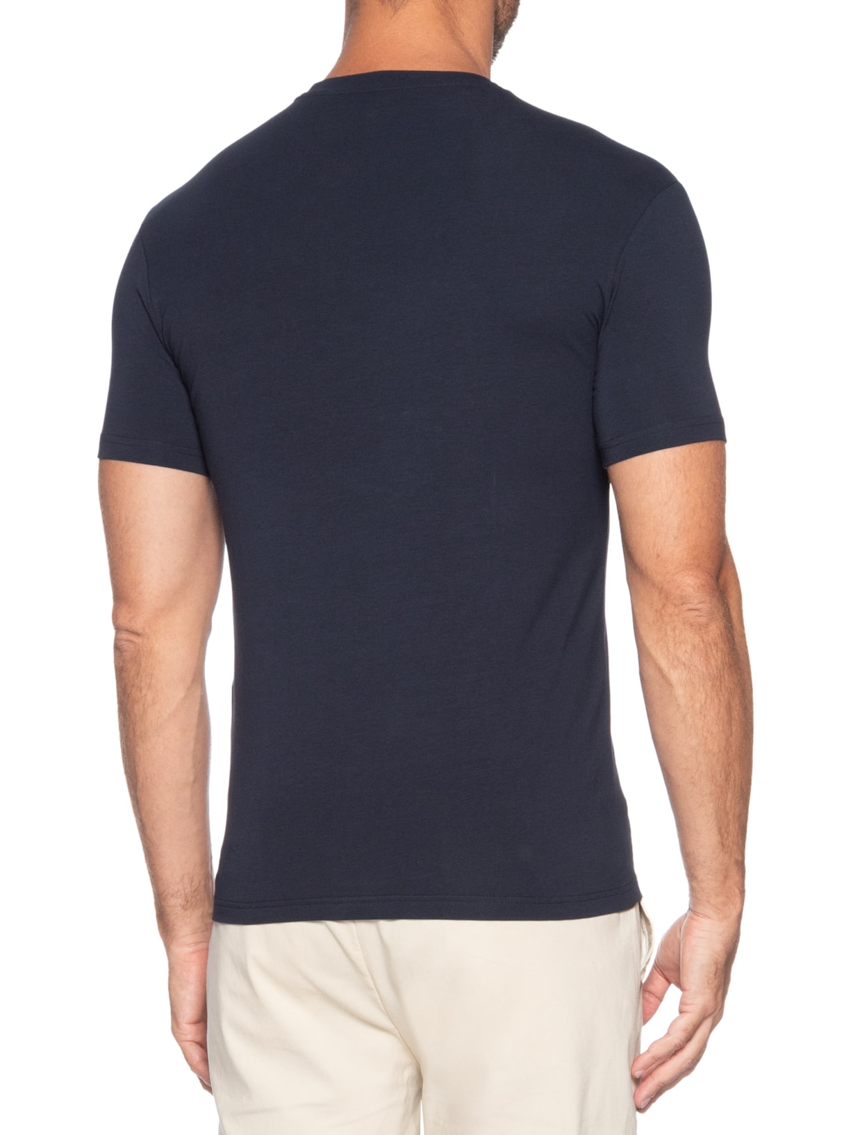 Camiseta Masculina Pijama Mc Sleeve Parte Alta Azul Emporio Armani Bodywear