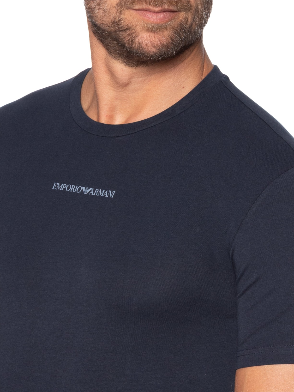 Camiseta Masculina Pijama Mc Sleeve Parte Alta Azul Emporio Armani Bodywear