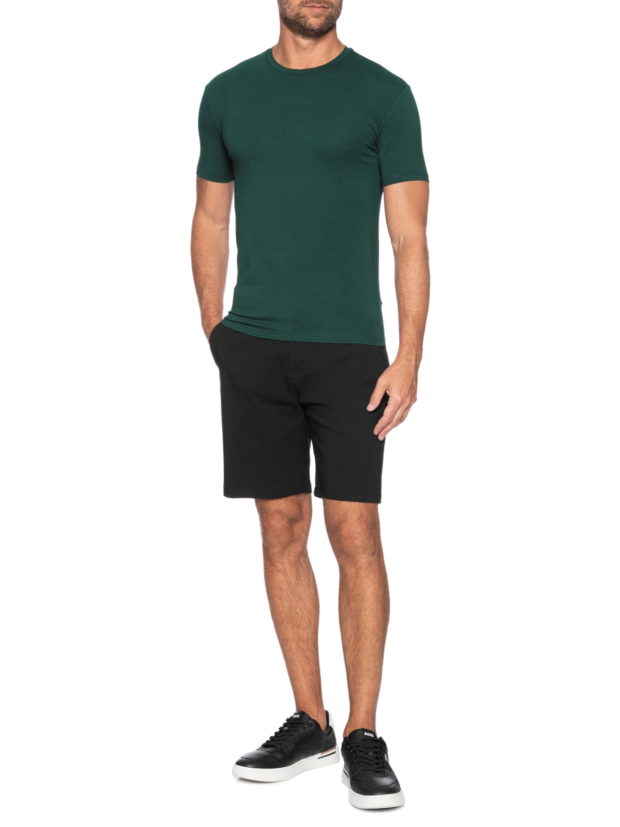 Camiseta Masculina Pijama Mc Sleeve Parte Alta Verde Emporio Armani Bodywear