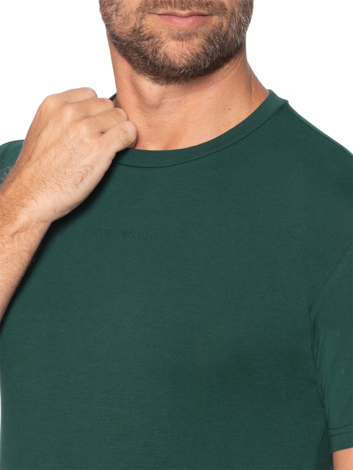Camiseta Masculina Pijama Mc Sleeve Parte Alta Verde Emporio Armani Bodywear