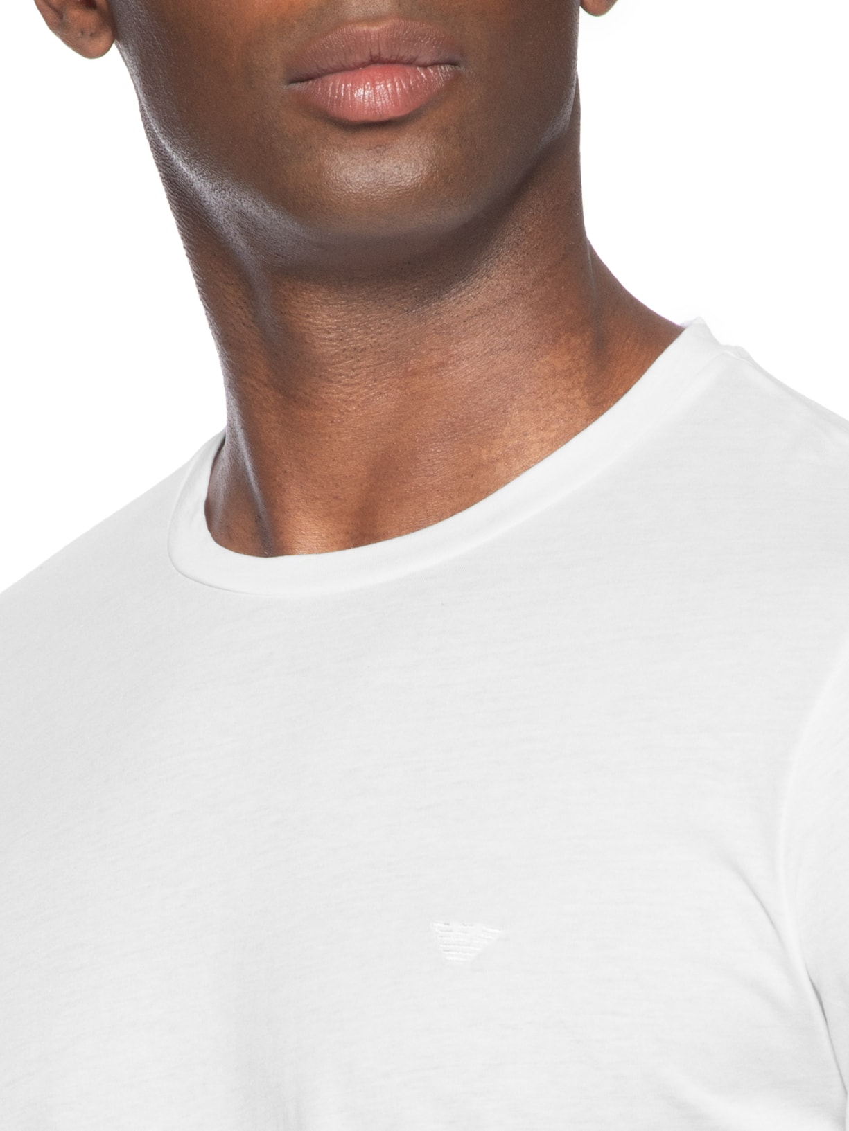 Camiseta Masculina Pijama ML Sleeve Crew Neck Branco Emporio Armani Bodywear