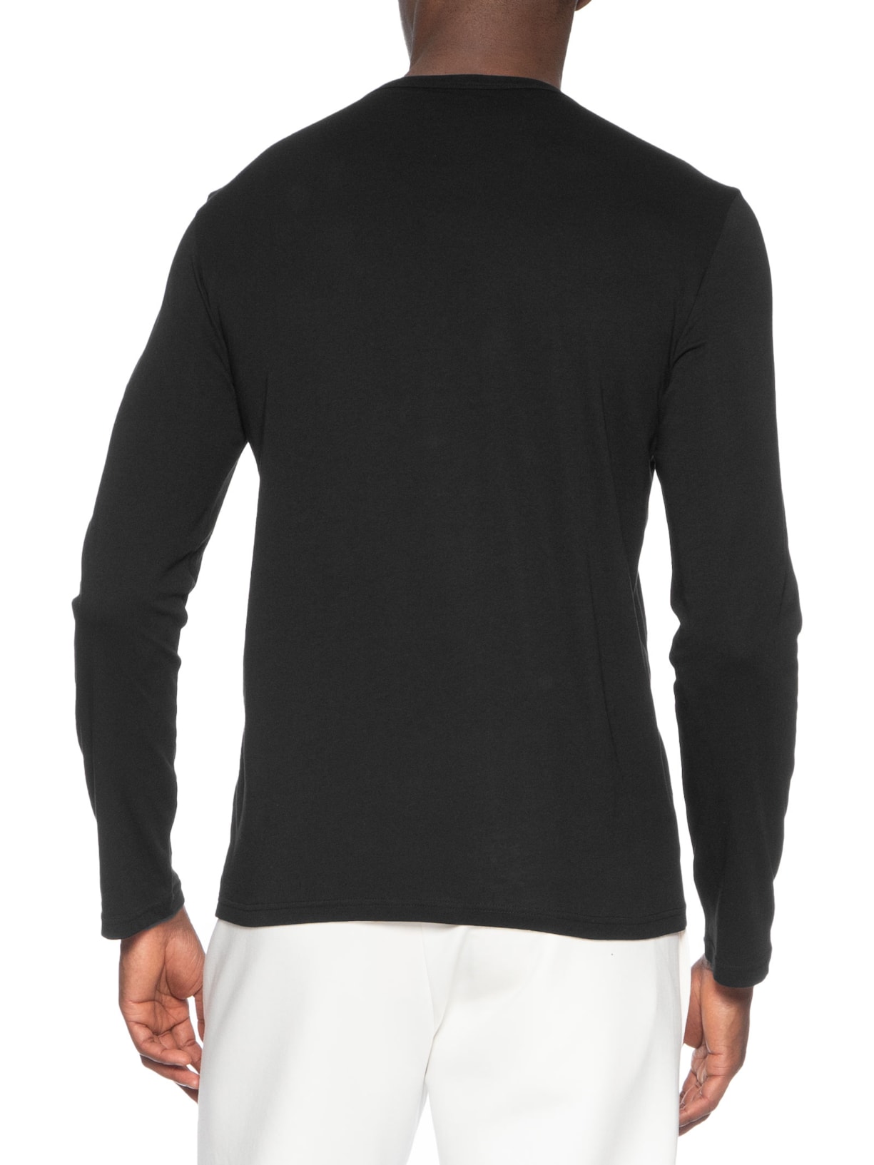 Camiseta Masculina Pijama ML Sleeve Crew Neck Preto Emporio Armani Bodywear