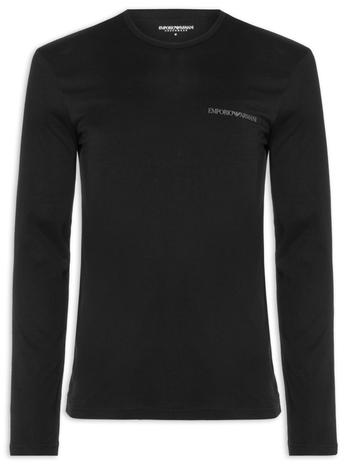 Camiseta Masculina Pijama ML Sleeve Crew Neck - Preto