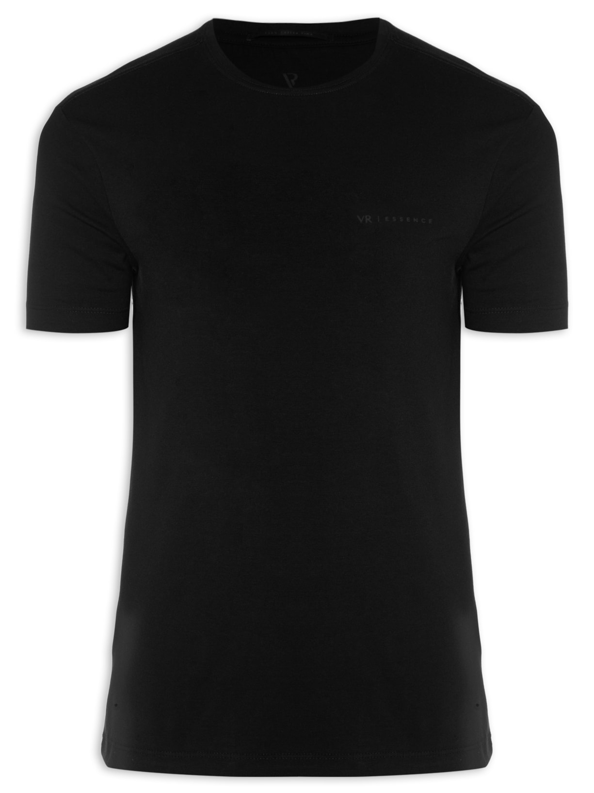Camiseta Masculina Pima Básica Estampa Vr Essence - Preto