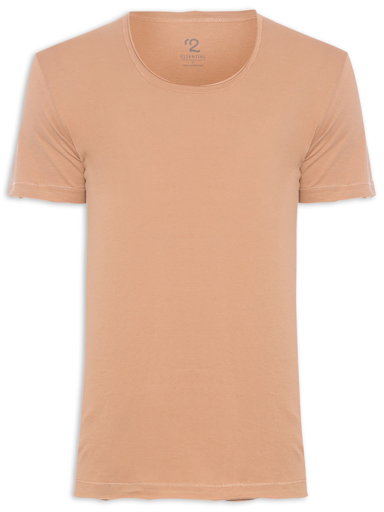 Camiseta Masculina Pima Berlim Acabamento A Fio Regular Fit - Bege