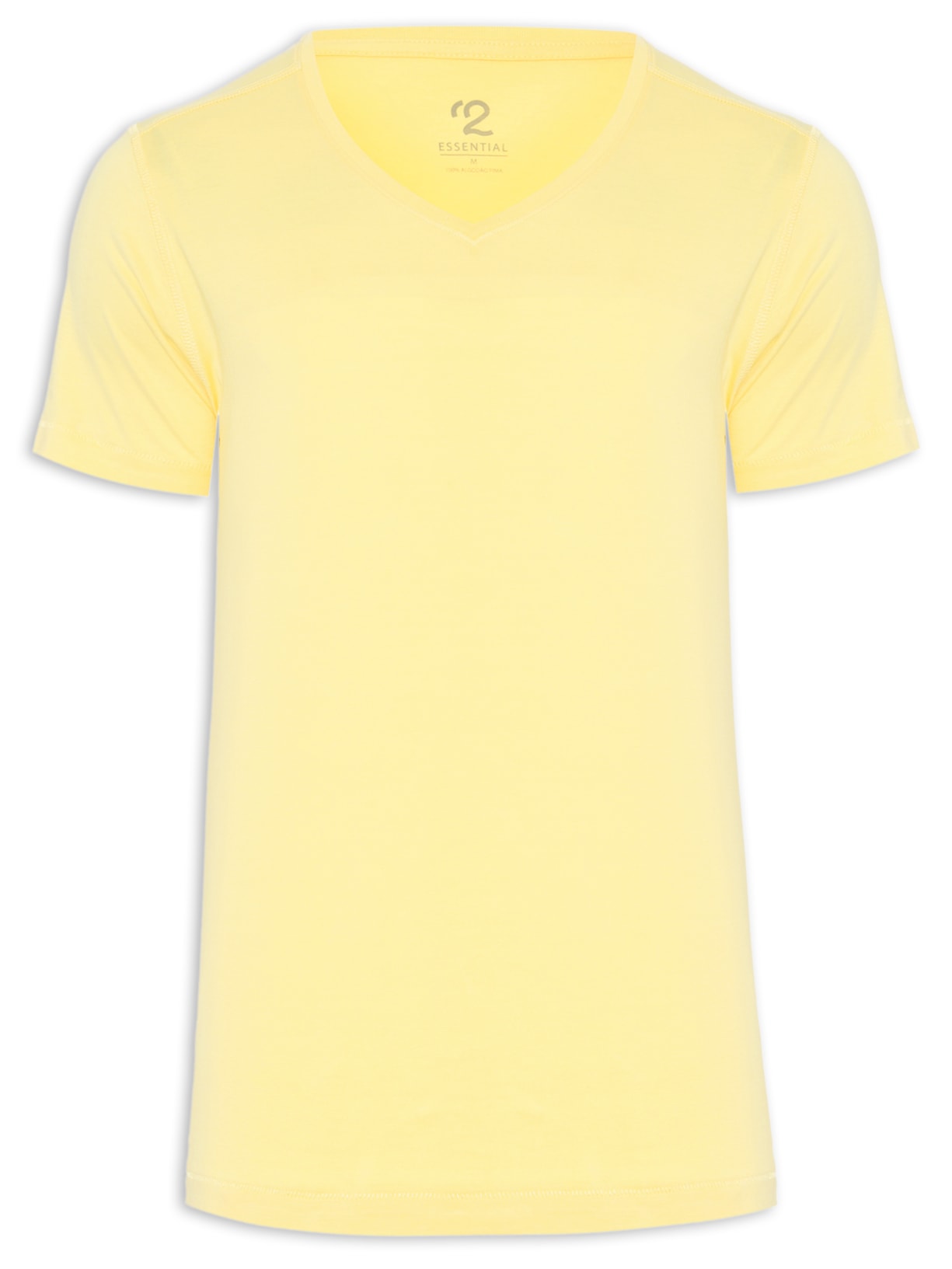 Camiseta Masculina Pima Berlim Decote V Regular Fit - Amarelo