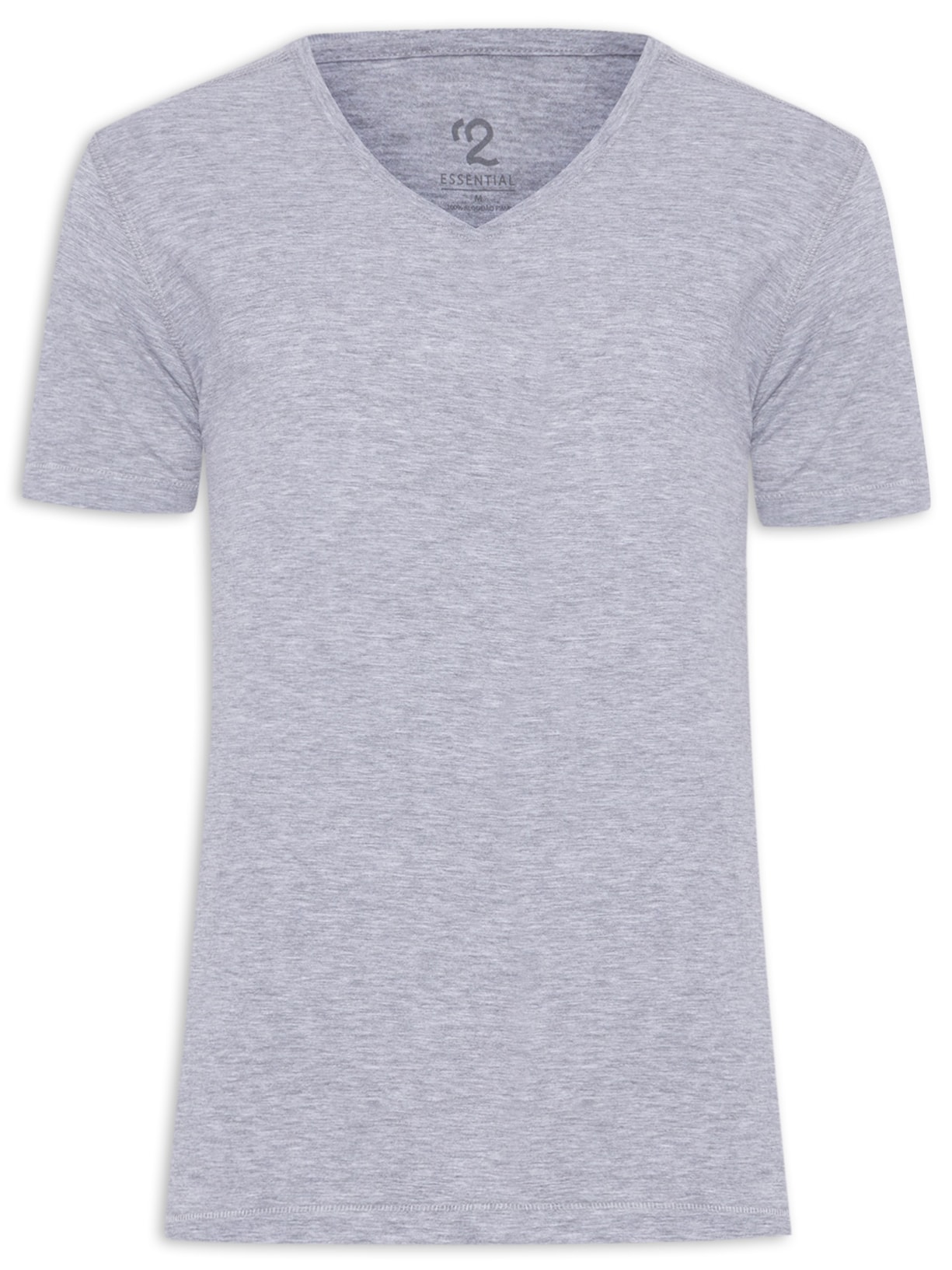 Camiseta Masculina Pima Berlim Decote V Regular Fit - Cinza