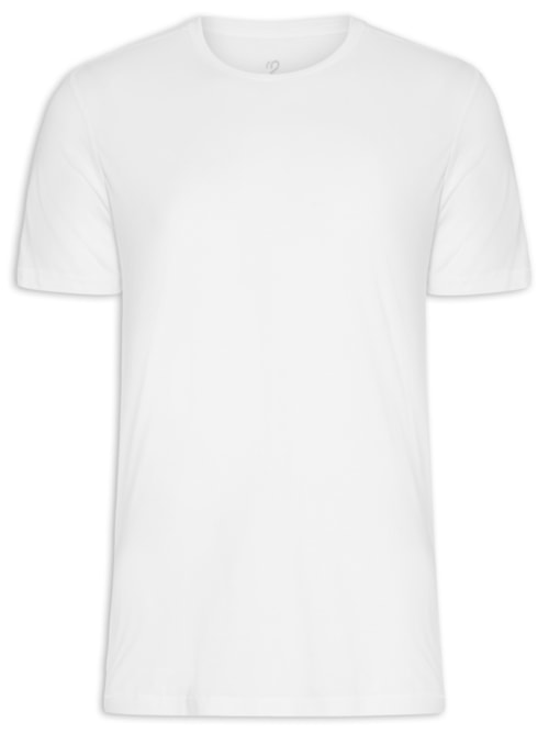 Camiseta Masculina Pima Berlim Gola Careca Manga Curta Regular Fit - Branco