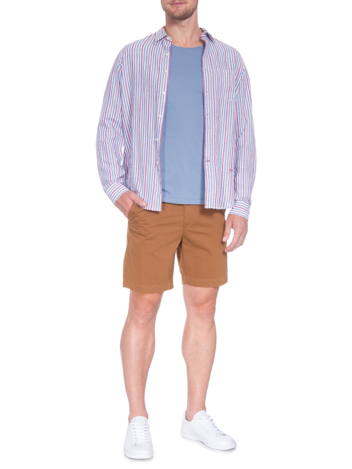 Camiseta Masculina Pima Berlim Gola Careca Regular Fit Azul '2 Essential