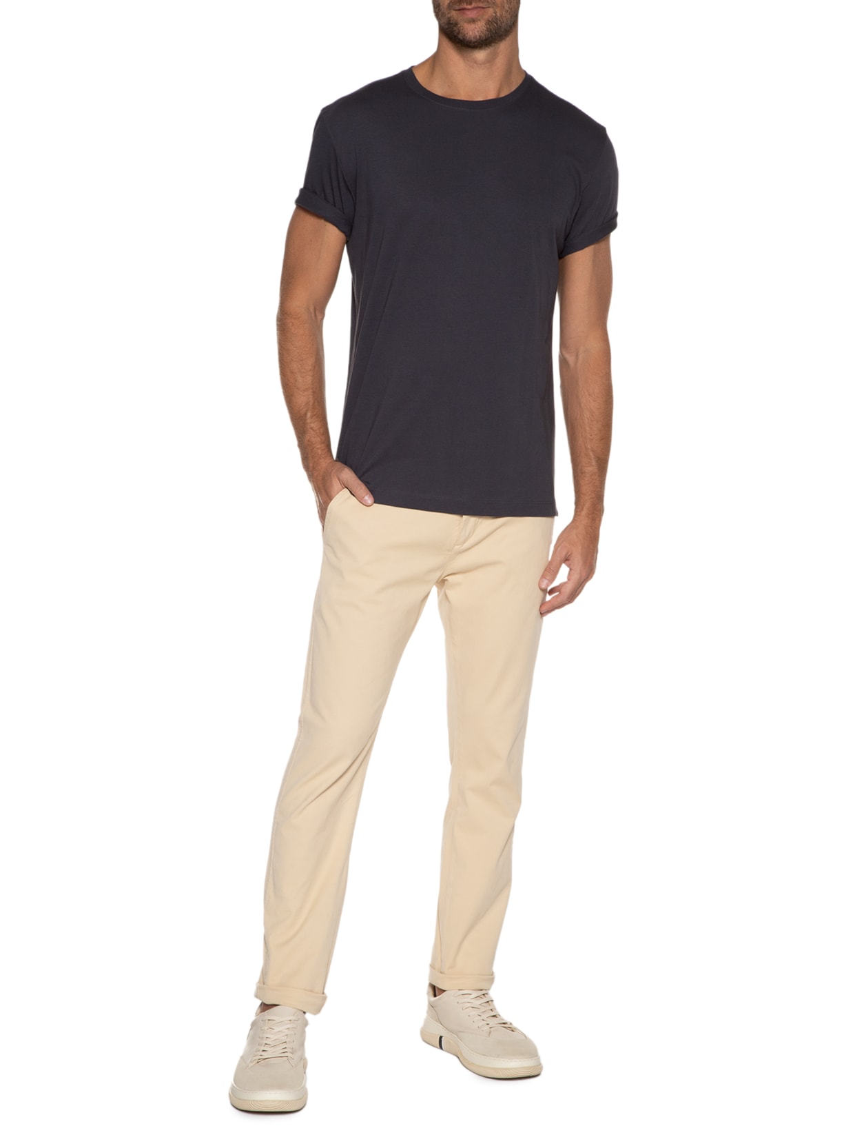 Camiseta Masculina Pima Colecao Cinza Foxton