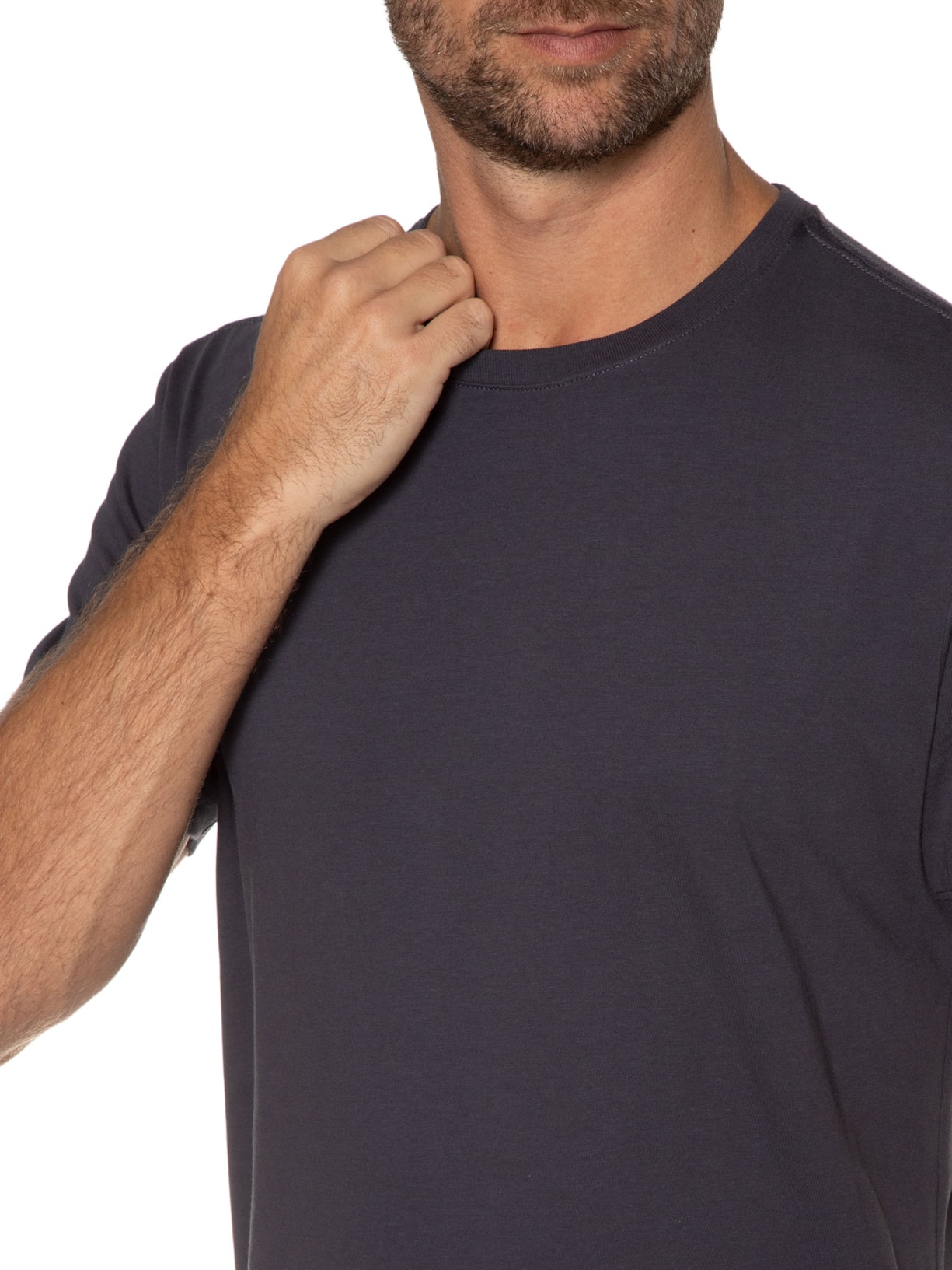 Camiseta Masculina Pima Colecao Cinza Foxton