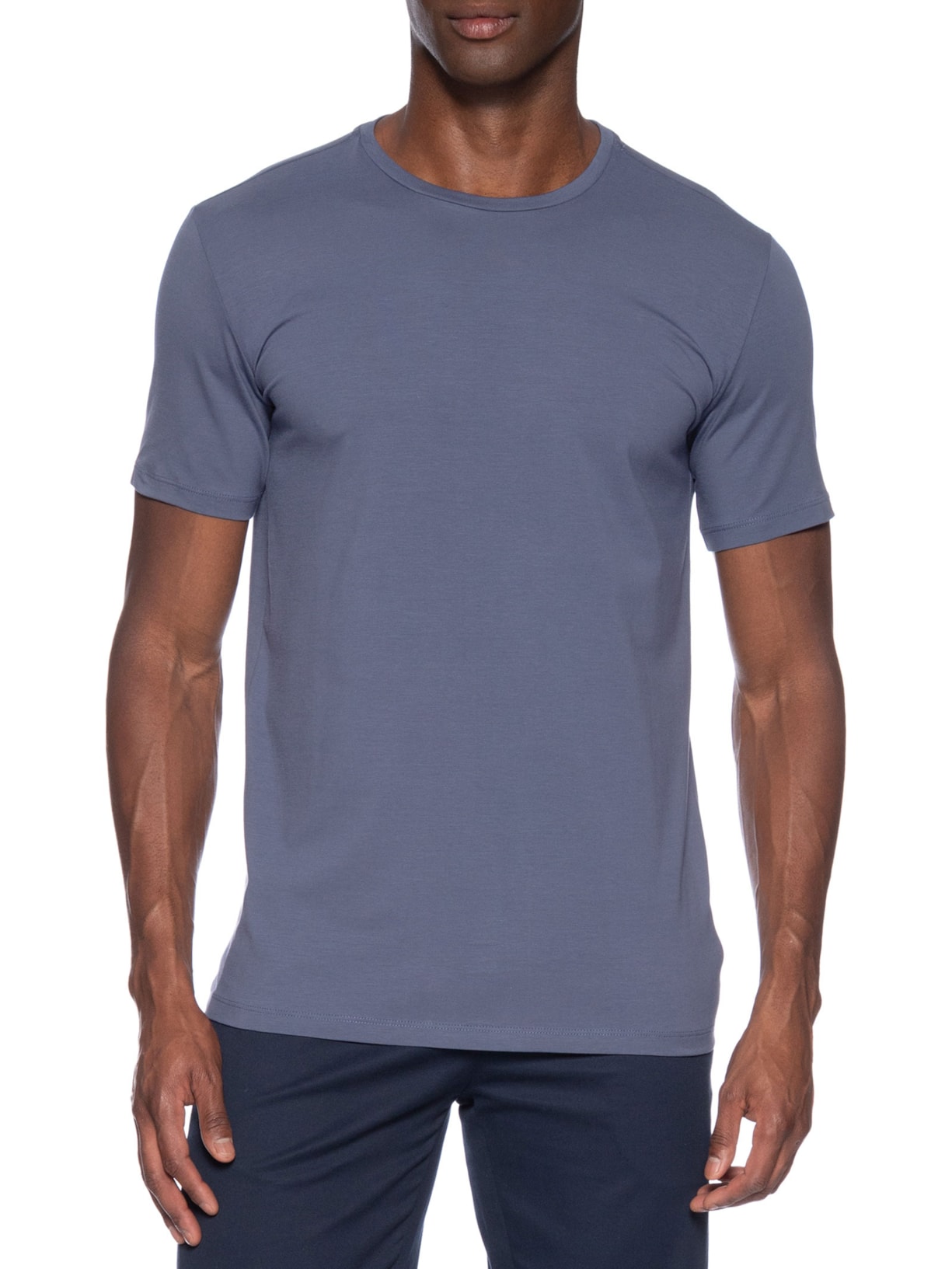 Camiseta Masculina Pima Cotton 50 Manga Curta Azul Paramount Alfaiataria