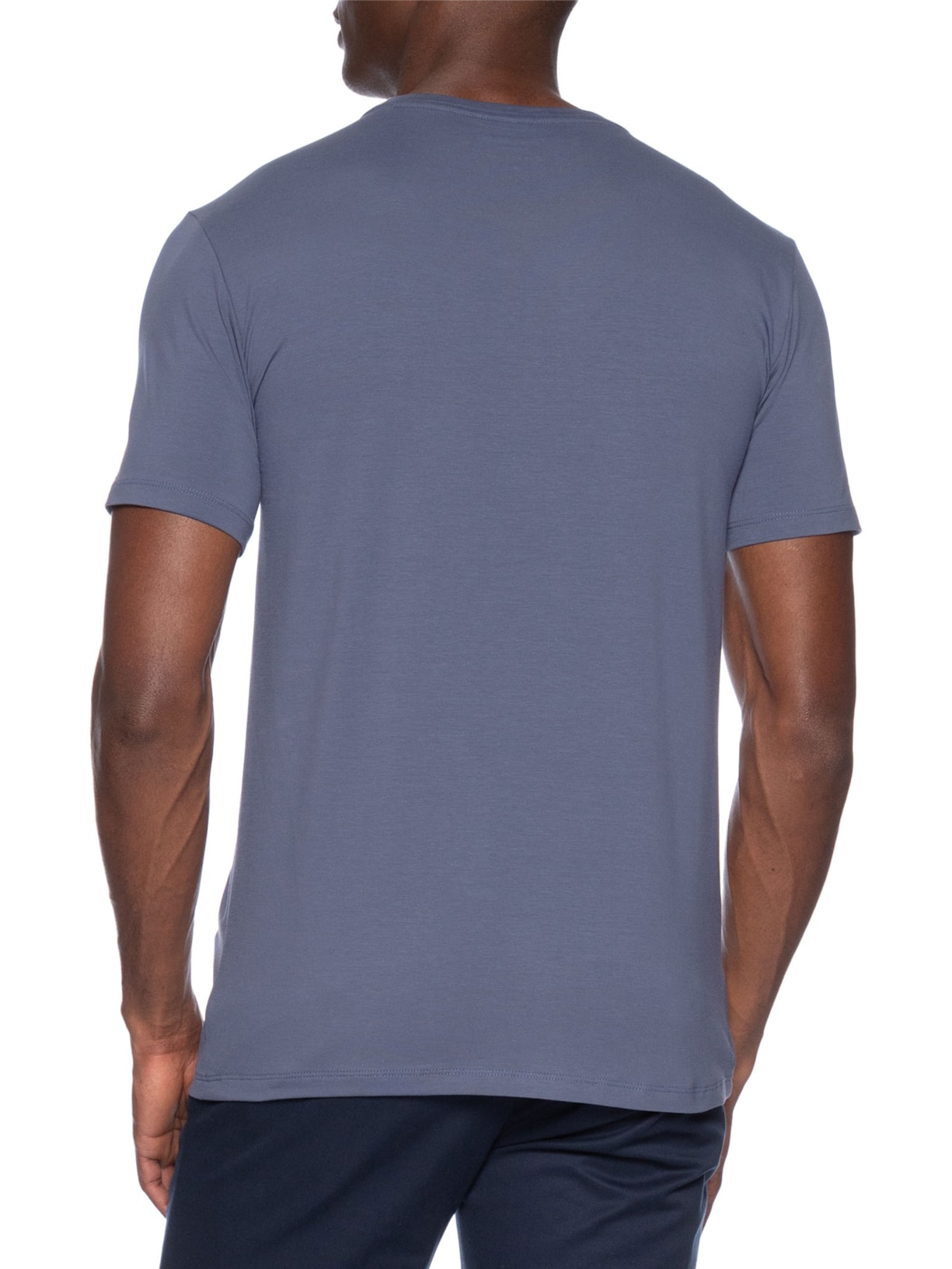 Camiseta Masculina Pima Cotton 50 Manga Curta Azul Paramount Alfaiataria