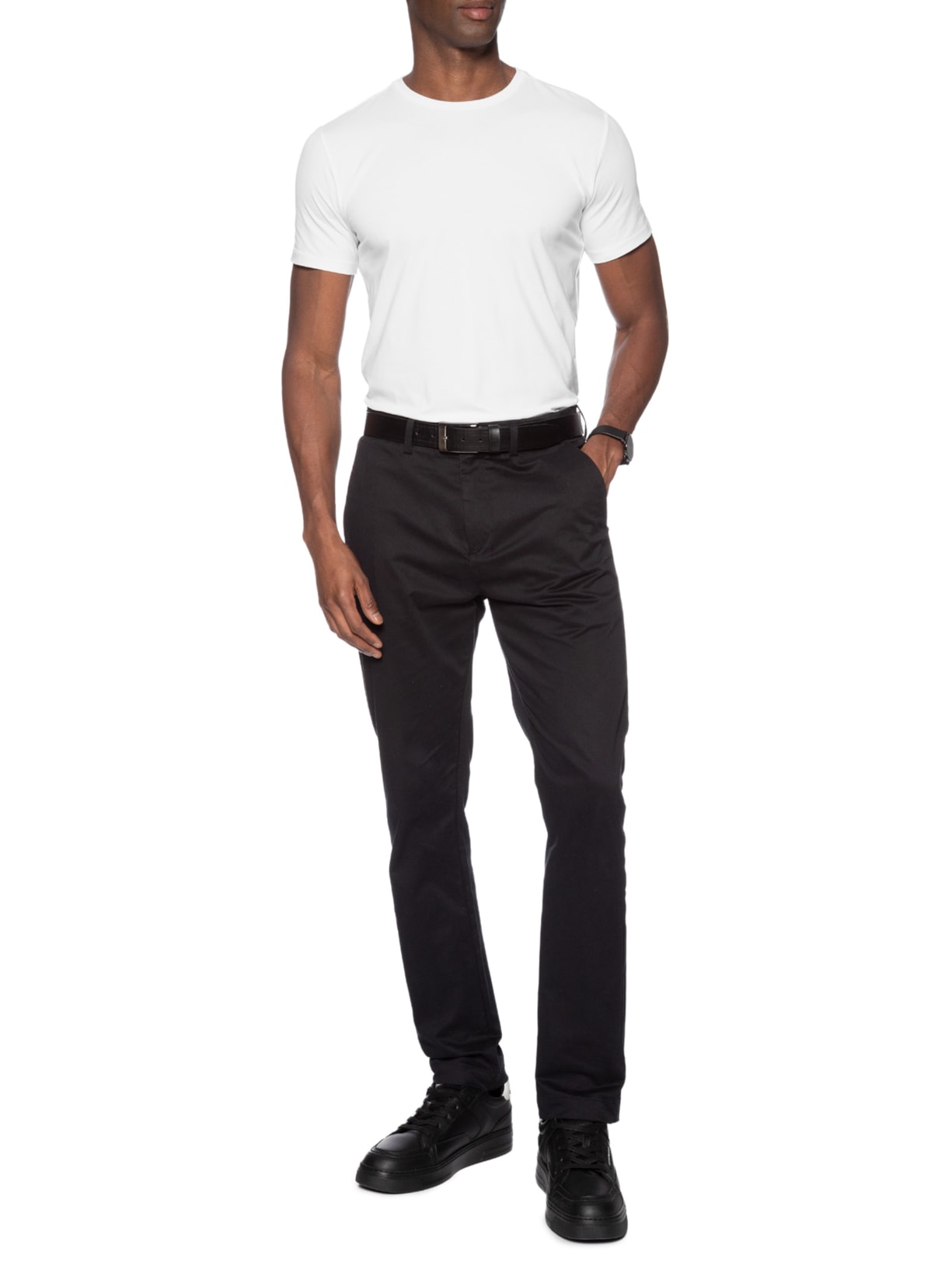 Camiseta Masculina Pima Cotton 50 Manga Curta Branco Paramount Alfaiataria