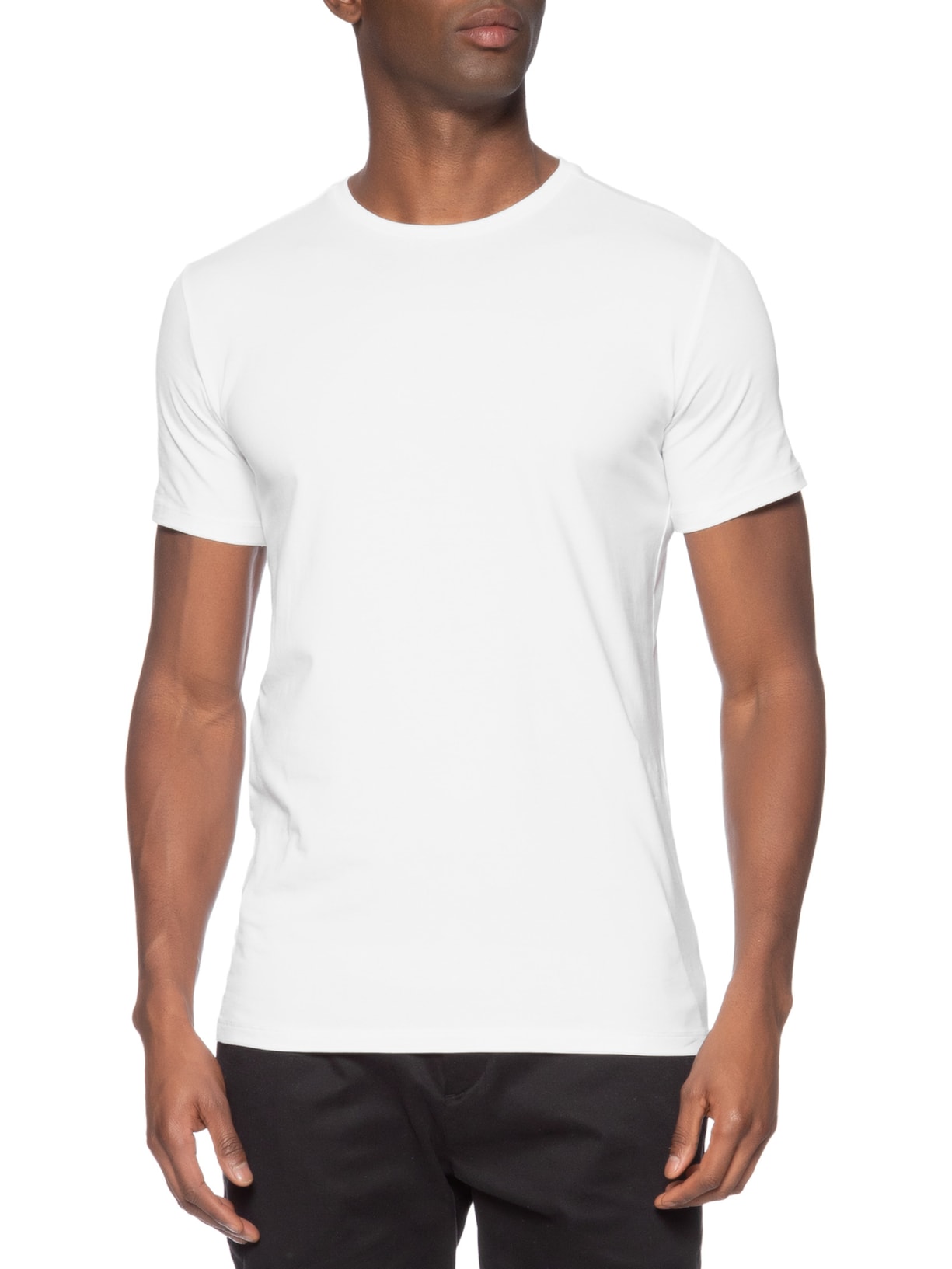 Camiseta Masculina Pima Cotton 50 Manga Curta Branco Paramount Alfaiataria