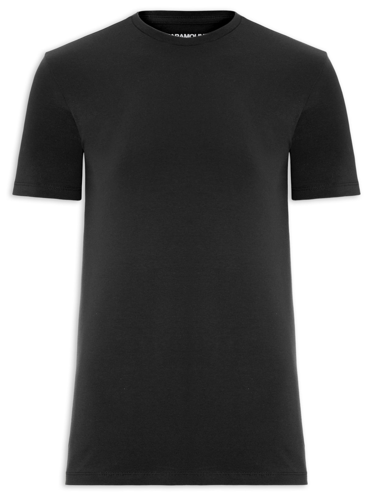 Camiseta Masculina Pima Cotton 50 Manga Curta Preto Paramount Alfaiataria