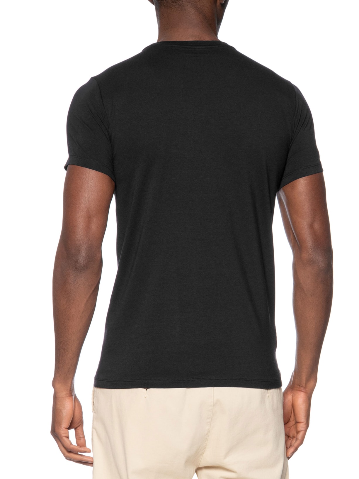 Camiseta Masculina Pima Cotton 50 Manga Curta Preto Paramount Alfaiataria