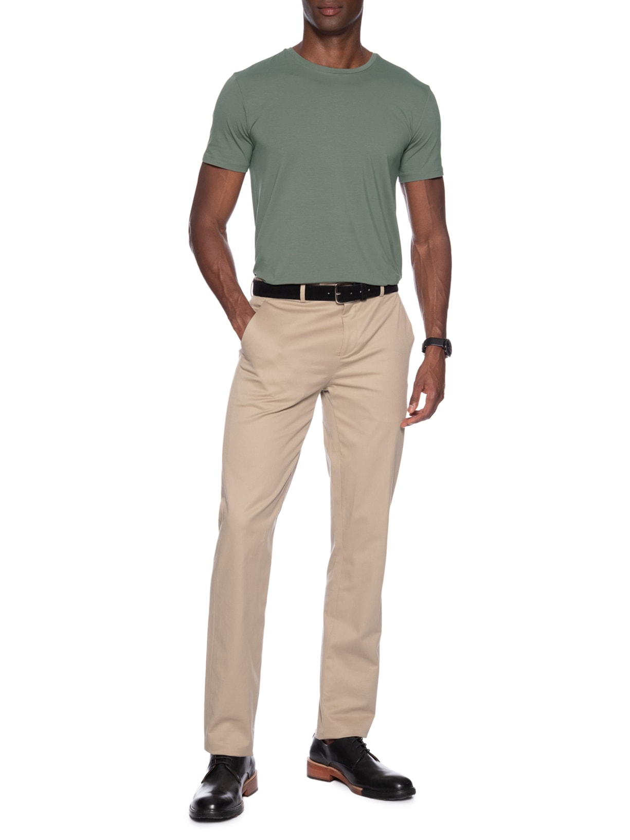 Camiseta Masculina Pima Cotton 50 Manga Curta Verde Paramount Alfaiataria