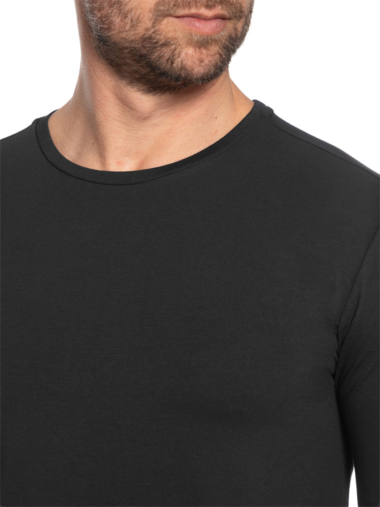 Camiseta Masculina Pima Cotton 50 Manga Longa Preto Paramount Alfaiataria