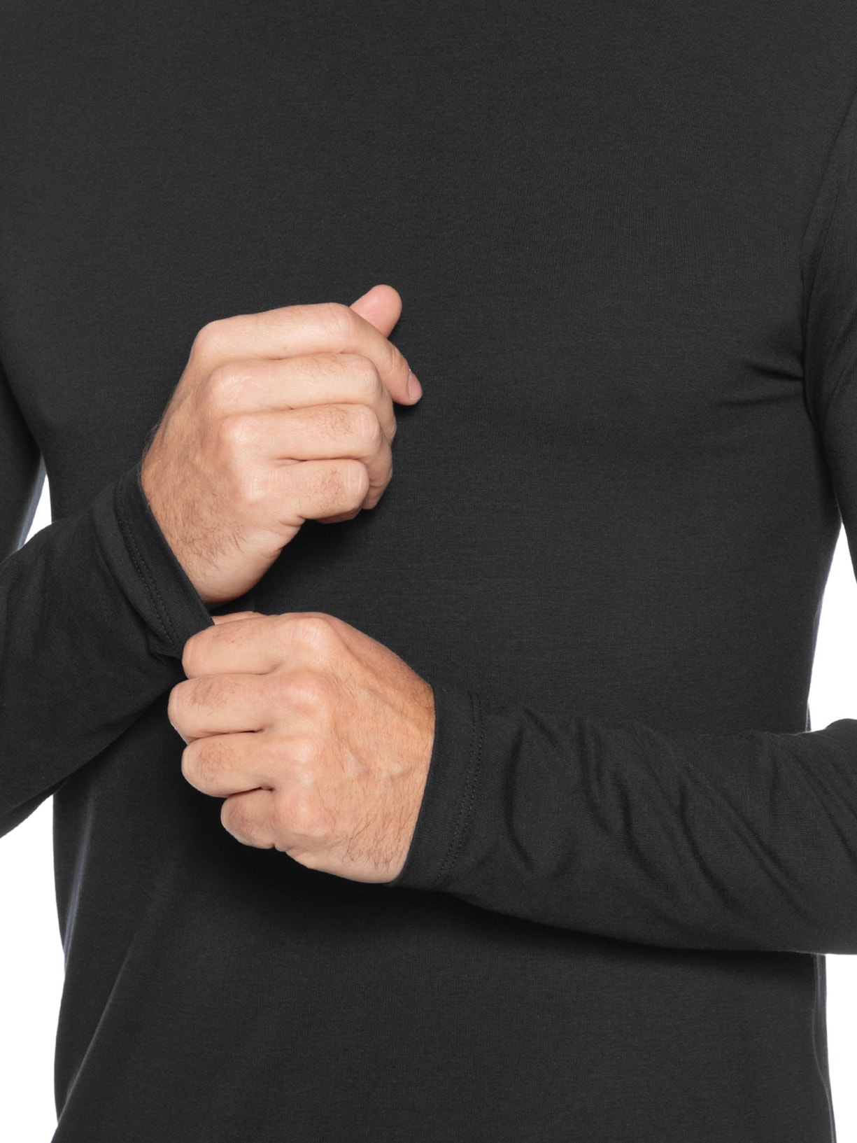 Camiseta Masculina Pima Cotton 50 Manga Longa Preto Paramount Alfaiataria