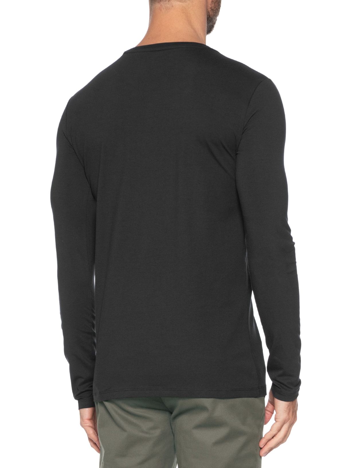 Camiseta Masculina Pima Cotton 50 Manga Longa Preto Paramount Alfaiataria